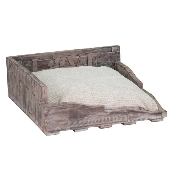 Bowser & Meowser Earth Friendly Recycled Wood Pet Bed, Love