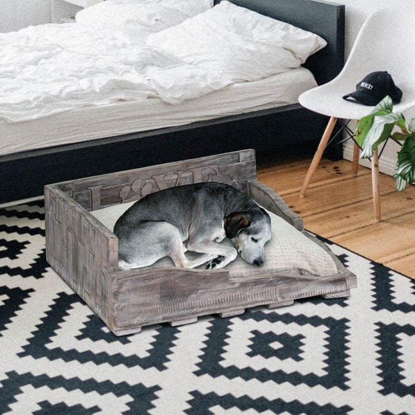 Bowser & Meowser Earth Friendly Recycled Wood Pet Bed, Love