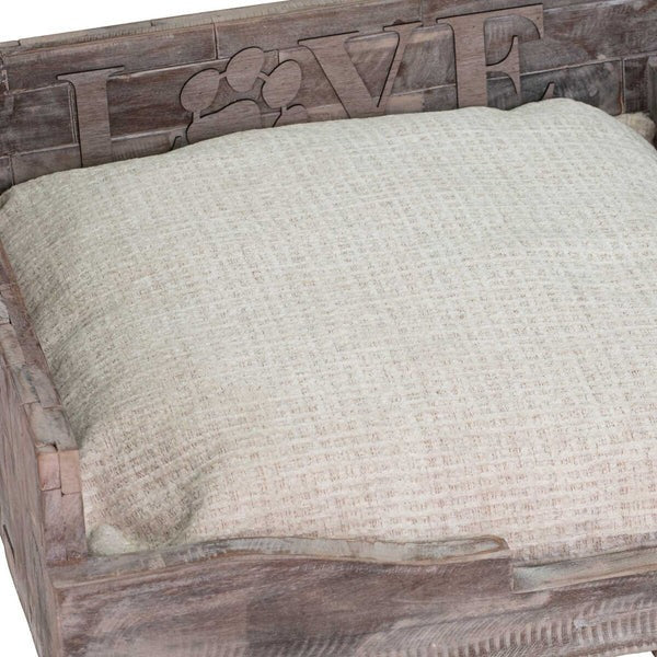 Bowser & Meowser Earth Friendly Recycled Wood Pet Bed, Love