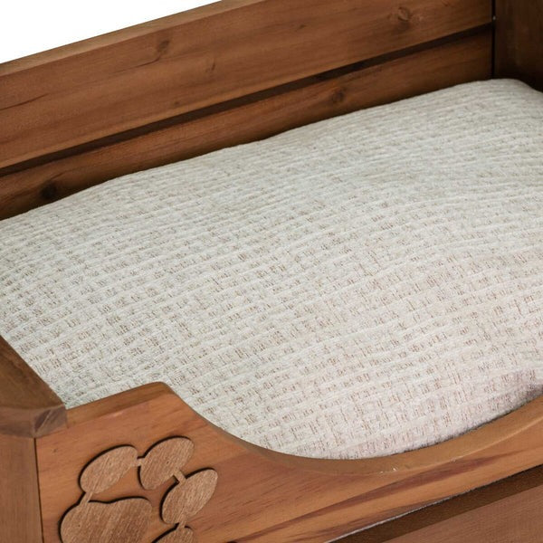 Bowser & Meowser Earth Friendly Recycled Wood Pet Bed, Paw Print