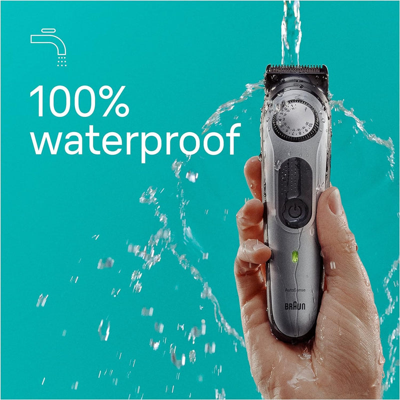 Braun All-in-One Style Kit Series 7 7410, 100% Waterproof 8-in-1 Beard & Body Trimmer for Manscaping