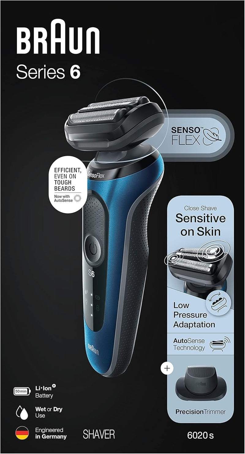 Braun Electric Razor for Men, Series 6 6020s SensoFlex Electric Foil Shaver