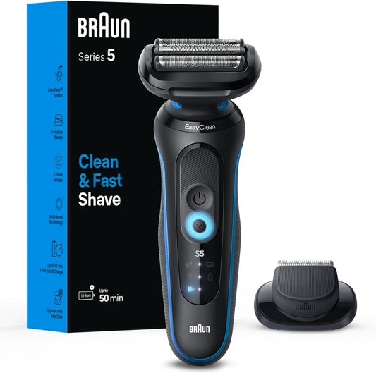 Braun Electric Shaver Kit for Men Series 5 5118s, Wet & Dry Turbo Shaving Mode