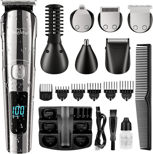 Brightup Beard Trimmer for Men - Electric Razor & Shaver, Cordless Hair Clippers Trimmers Set