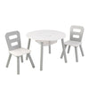 KidKraft Round Storage Table & Chair Set-Gray&White