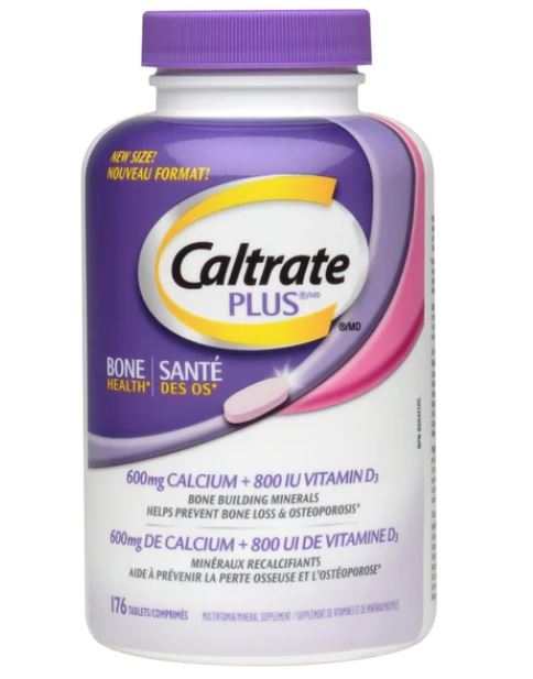 Caltrate PLUS Bone Health Supplement with 800 IU Vitamin D3 Tablets, 176-count