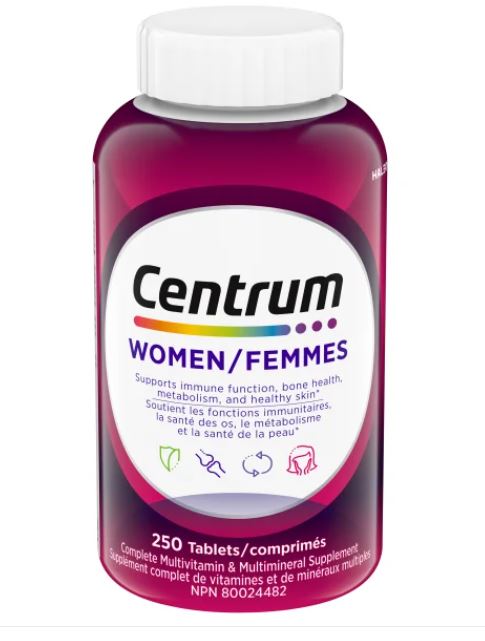 Centrum Complete Multivitamin and Mineral Supplement for Women, 250 Tablets