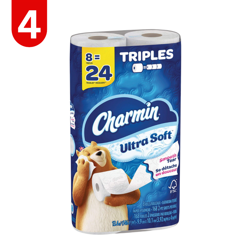 Charmin Ultra-Soft Triple Roll Bathroom Toilet Paper, 2-Ply, 8-pk