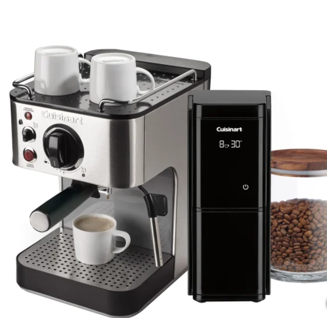 Cuisinart Stainless Steel Espresso Maker with Touch Screen Burr Mill Coffee Grinder