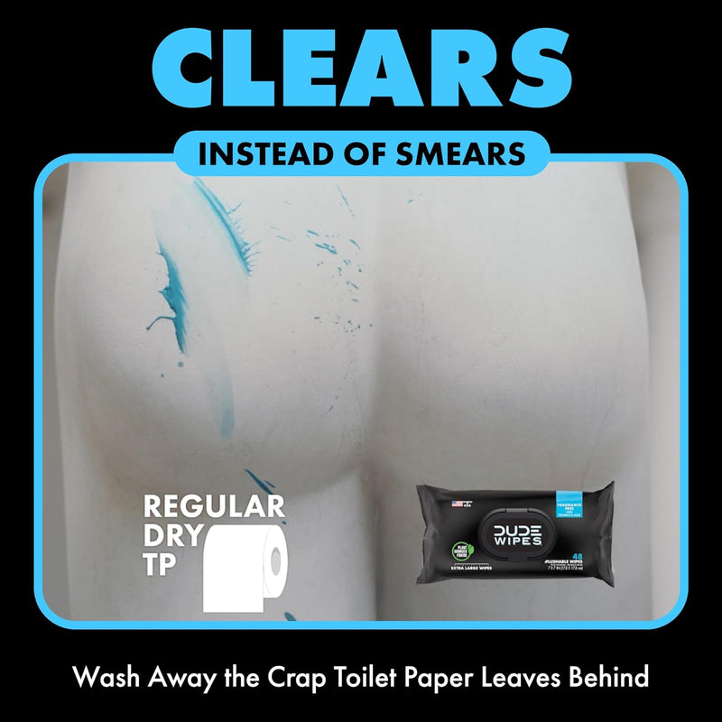 DUDE Wipes Flushable Wet Wipes Dispenser (3 Packs 48 Wipes)