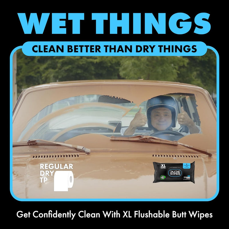 DUDE Wipes Flushable Wet Wipes Dispenser (3 Packs 48 Wipes)