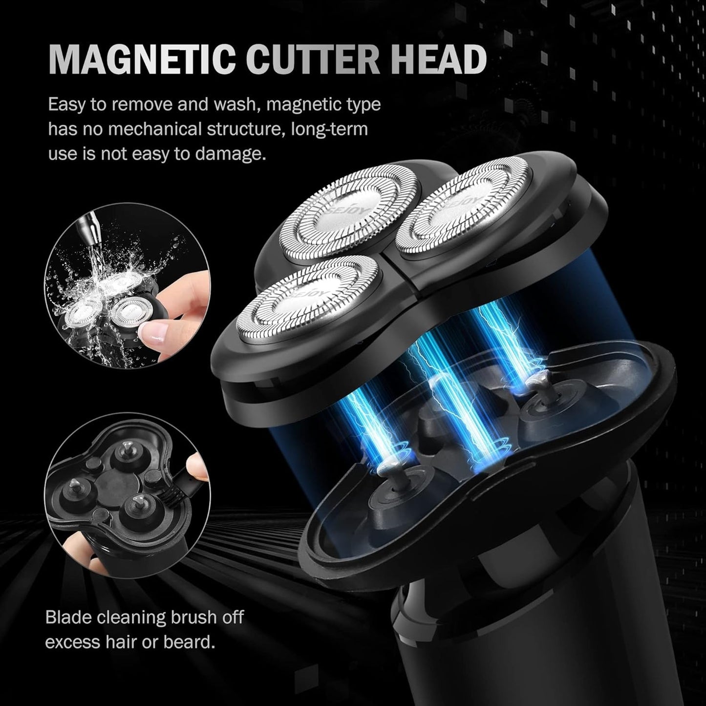 Electric Shaver Razor for Men Face,3D Rechargeable Rotary Shaver