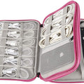 Electronics Organizer, 2 Layer Electronic Accessories Organizer Travel Storage Bag for Charging Cable, Phone, Power Bank, Mini Tablet (Up to 7.9'') Make up Organizer Bag for Traveling