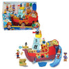 Disney Junior Mickey Mouse Funhouse Treasure Adventure Pirate Ship Playset with Sounds and Figures - English Edition