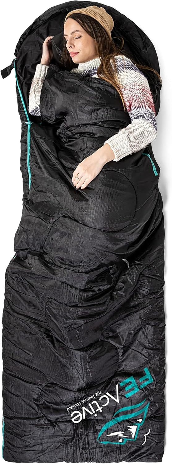 FE Active Camping Sleeping Bags - 4 Seasons XL, W/Hood