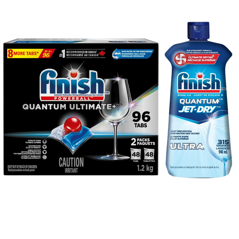 Finish Quantum Jet-Dry Ultra Rinse Agent, 315 washes | Dishwasher Detergent, 96 Tablets