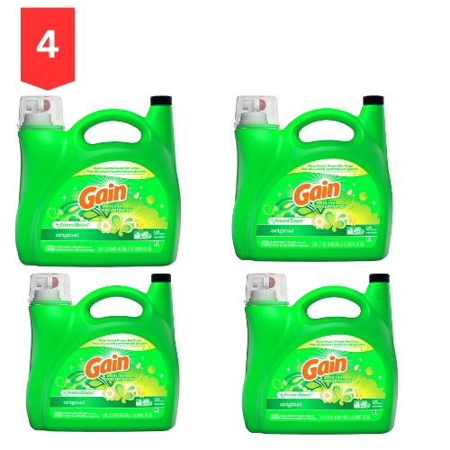 Gain Liquid Laundry Detergent, 5.91 L 146 Wash Loads - 4 Pack
