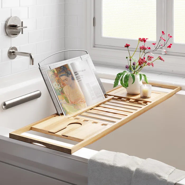 Rebrilliant Gardner Free-Standing Bamboo Bath Caddy