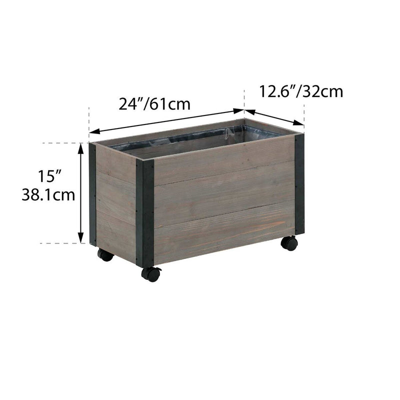 Grapevine 24N FSC Recycled Wood Planter with Casters