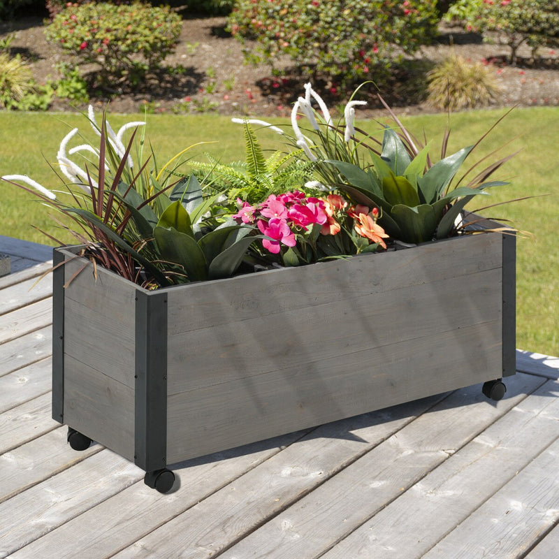 Grapevine 36IN FSC Recycled Wood Planter with Casters