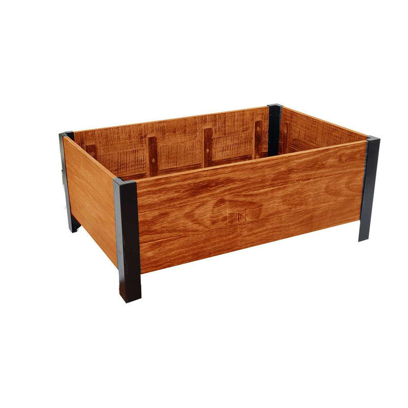 Grapevine FSC Recycled Wood Low-Profile Planter, Rectangular, 37IN x 24IN, Natural Brown