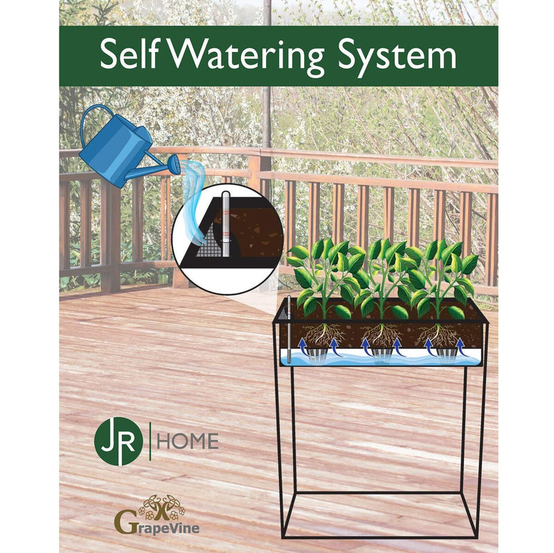 Grapevine Floor Planter With Self-Watering Feature, Rectangular