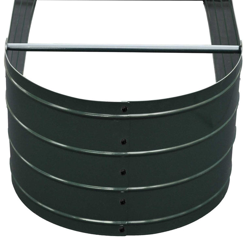 Grapevine Galvanized Steel Raised Garden Bed, Oval, 79IN, Green