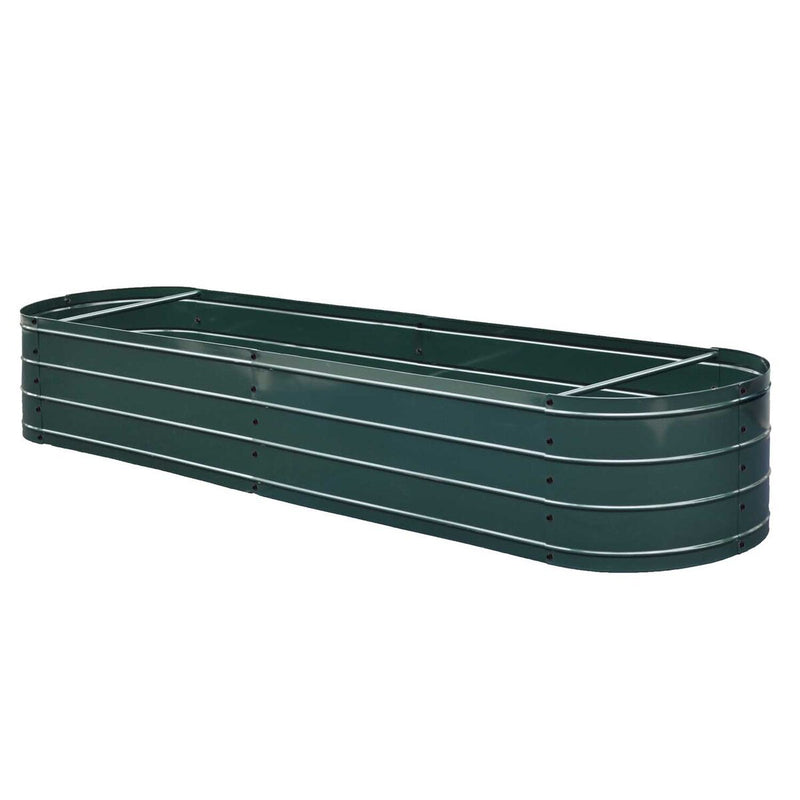 Grapevine Galvanized Steel Raised Garden Bed, Oval, 79IN, Green