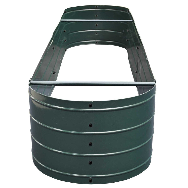 Grapevine Galvanized Steel Raised Garden Bed, Oval, 79IN, Green