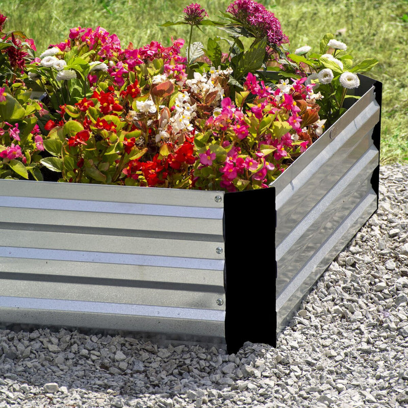 Grapevine Galvanized Steel Raised Garden Bed, Rectangular, 2-Tone