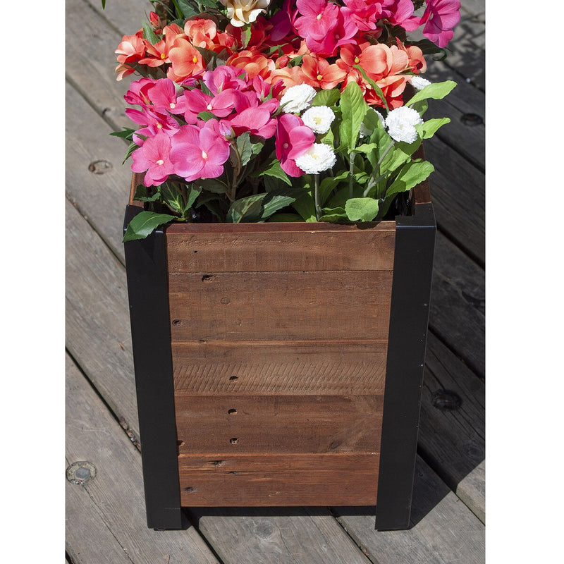 Grapevine Low-Profile Planter, FSC Recycled Wood, 2 Sections, 28.3IN x 12IN, Natural Brown