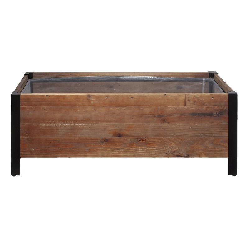 Grapevine Low-Profile Planter, FSC Recycled Wood, Rectangular, 37IN x 12.6IN, Natural Brown