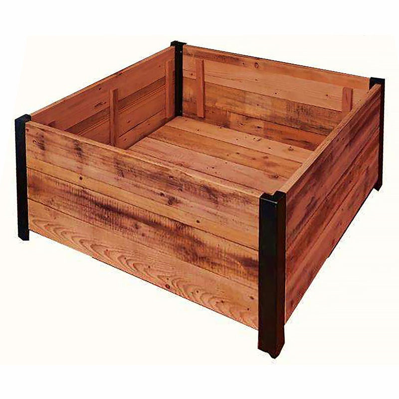 Grapevine Low Profile Planter, FSC Recycled Wood, Square, 30IN, Natural Brown