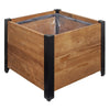 Grapevine Low Profile Planter, FSC Recycled Wood, Square, Natural Brown