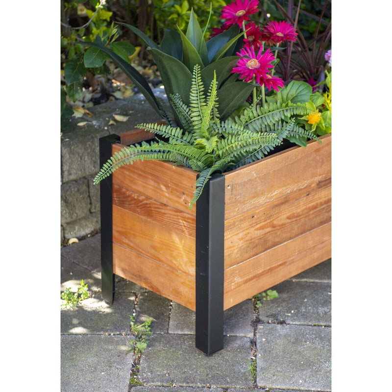 Grapevine Low Profile Planter, FSC Recycled Wood and Planter, Rectangular, 46IN, Natural Brown