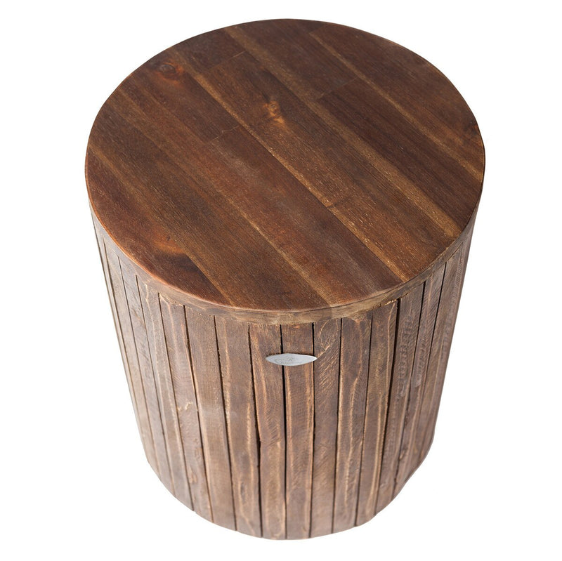 Grapevine Michael Recycled Wood Stool End Table, Cacao Brown