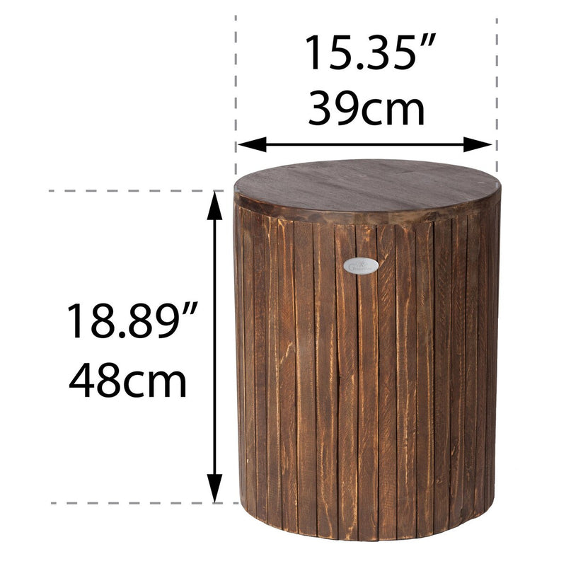 Grapevine Michael Recycled Wood Stool End Table, Cacao Brown