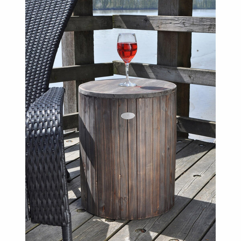 Grapevine Michael Recycled Wood Stool End Table, Cacao Brown