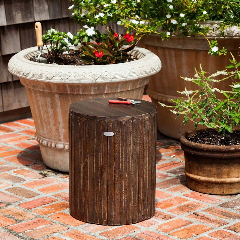 Grapevine Michael Recycled Wood Stool End Table, Cacao Brown