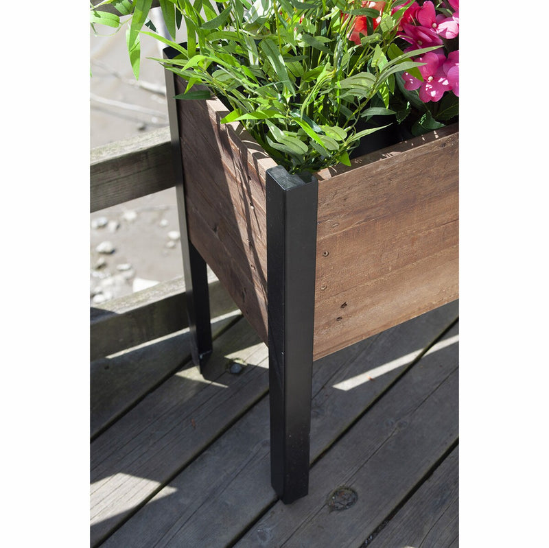 Grapevine Raised Planter, FSC Recycled Wood, Rectangular, 37IN x 12.6IN, Natural Brown