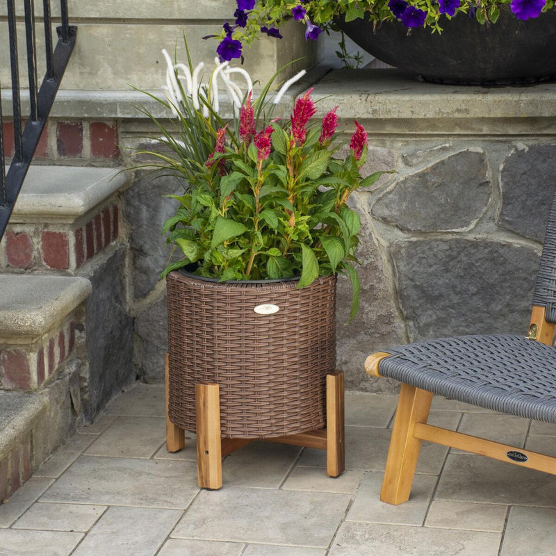 Grapevine Resin Wicker Planter with Stand