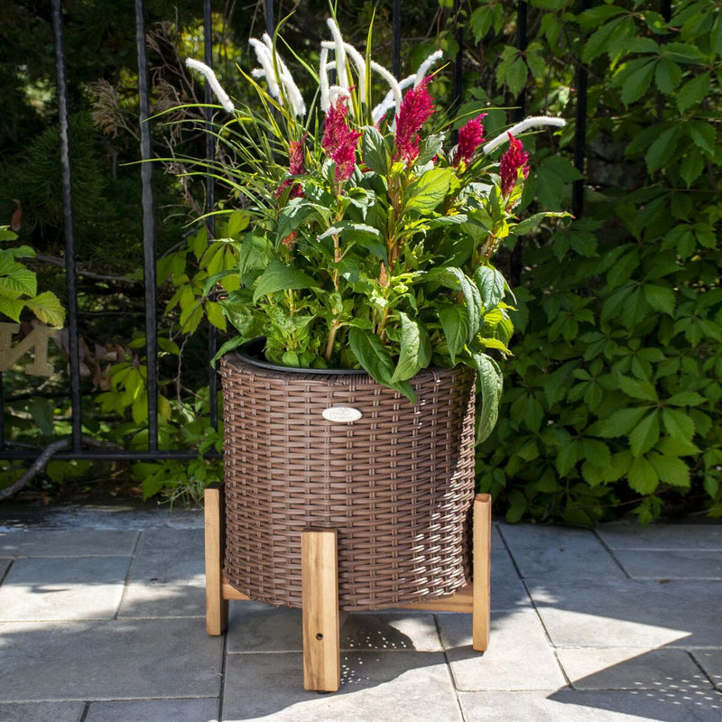 Grapevine Resin Wicker Planter with Stand