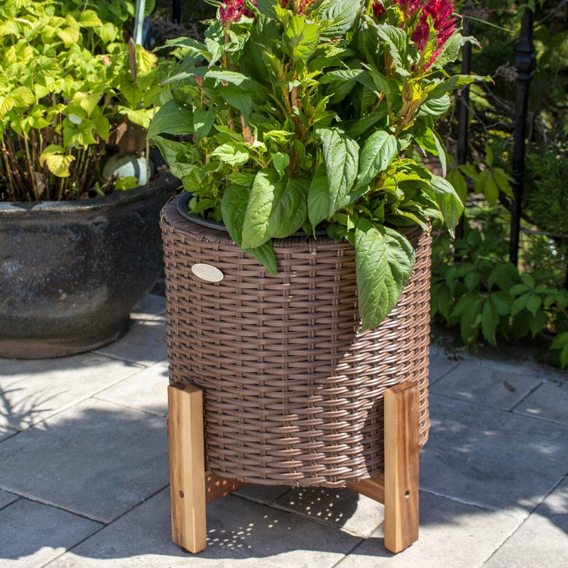 Grapevine Resin Wicker Planter with Stand