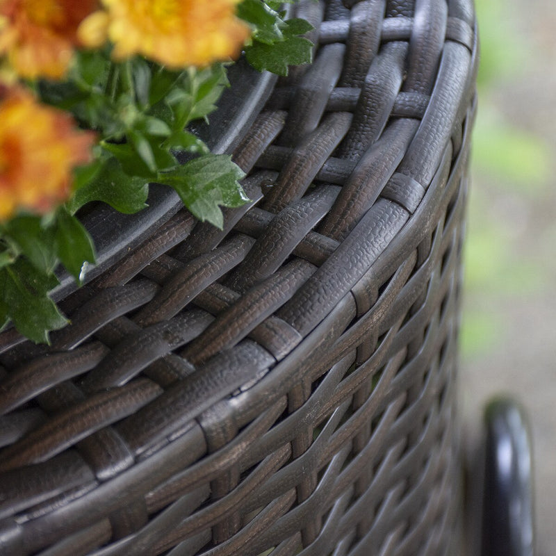 Grapevine Resin Wicker Planter with Tall Metal Stand