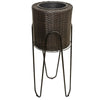 Grapevine Resin Wicker Planter with Tall Metal Stand