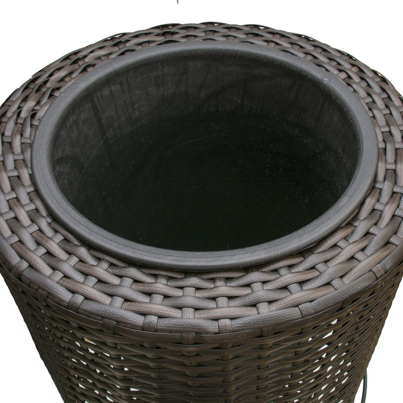 Grapevine Resin Wicker Planter with Tall Metal Stand