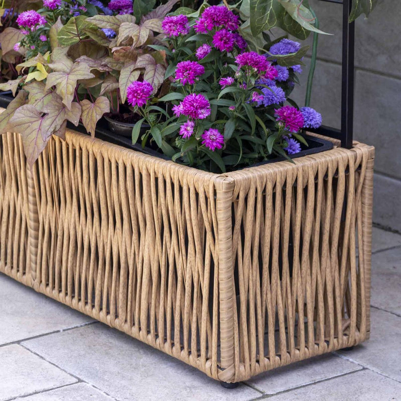 Grapevine Resin Wicker Planter with Trellis