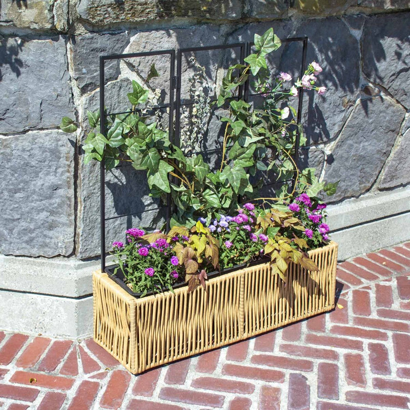 Grapevine Resin Wicker Planter with Trellis