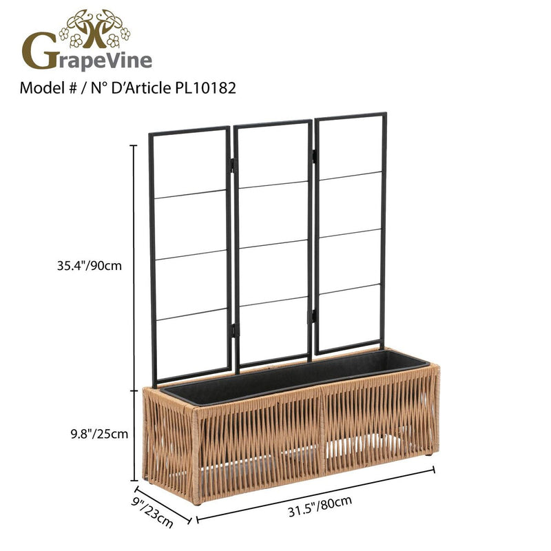 Grapevine Resin Wicker Planter with Trellis