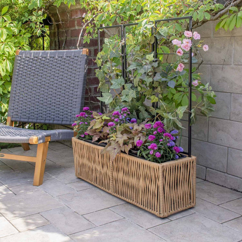 Grapevine Resin Wicker Planter with Trellis